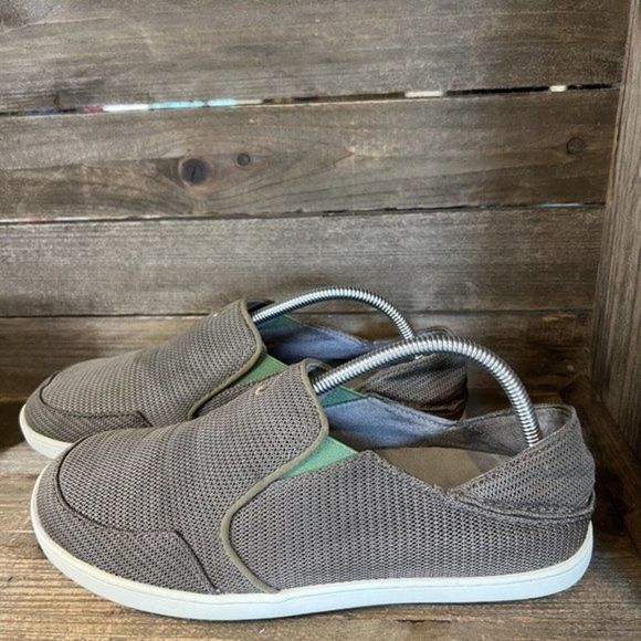 Mens Olukai Nohea Taupe Mesh Comfort Slip On Loafers Shoes Sneakers Size 9 M GUC - Picture 2 of 6
